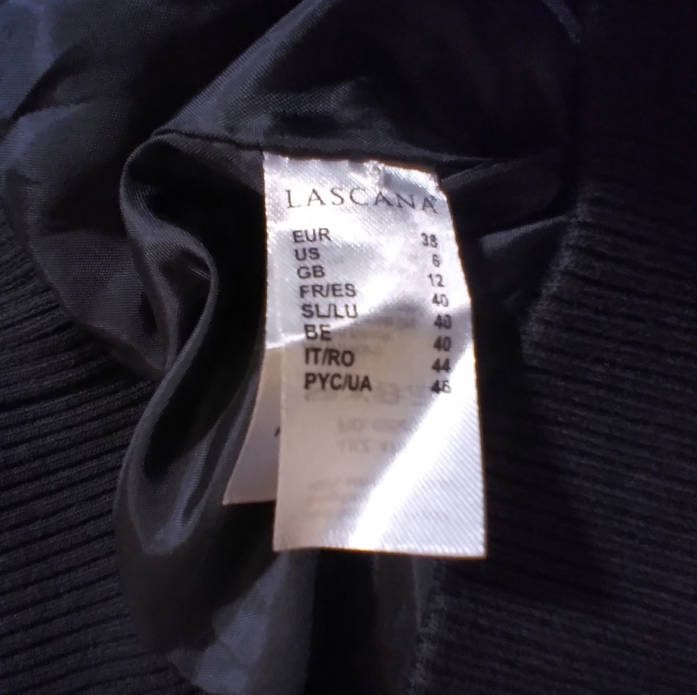 Lascana Black Button-Up Jacket Cropped Front Pockets Size 6 Business Casual - Picture 7 of 10